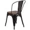 Flash Furniture Black-Antique Gold Metal Stackable Chair with Wood Seat, PK4 4-CH-31230-BQ-WD-GG - alternate 8